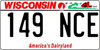 WI license plate 149NCE