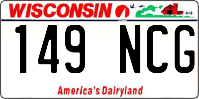 WI license plate 149NCG