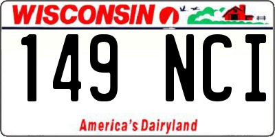 WI license plate 149NCI