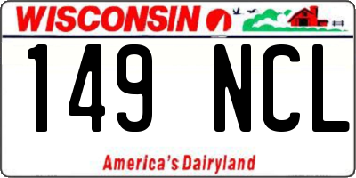 WI license plate 149NCL