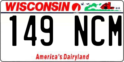WI license plate 149NCM