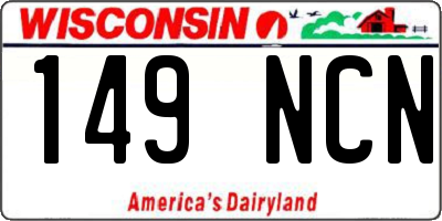 WI license plate 149NCN