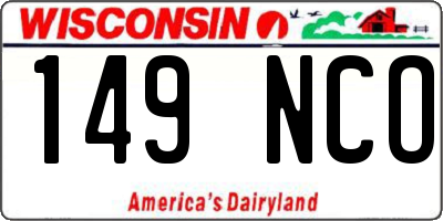 WI license plate 149NCO