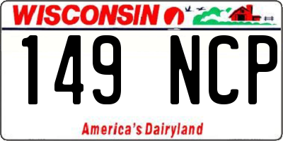 WI license plate 149NCP
