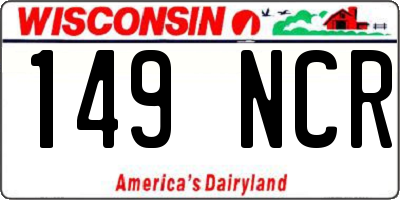 WI license plate 149NCR