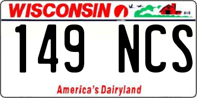 WI license plate 149NCS