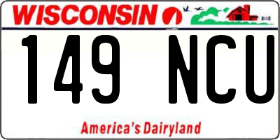 WI license plate 149NCU