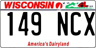 WI license plate 149NCX