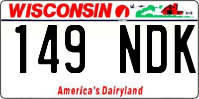 WI license plate 149NDK