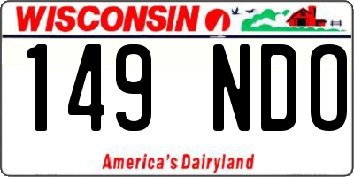 WI license plate 149NDO