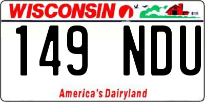 WI license plate 149NDU