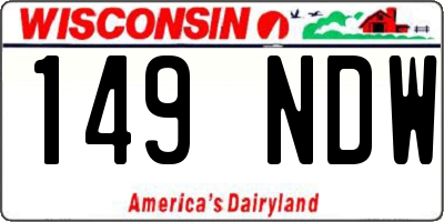 WI license plate 149NDW