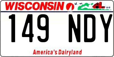 WI license plate 149NDY