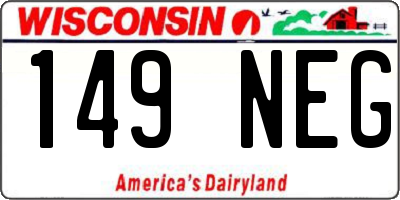 WI license plate 149NEG