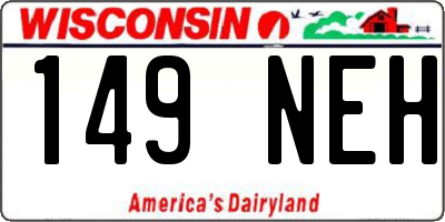 WI license plate 149NEH