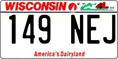 WI license plate 149NEJ