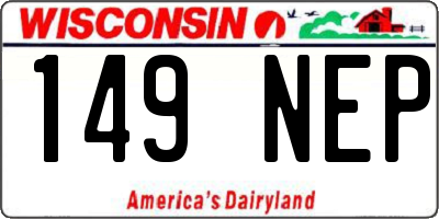 WI license plate 149NEP