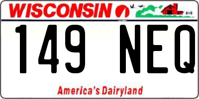 WI license plate 149NEQ