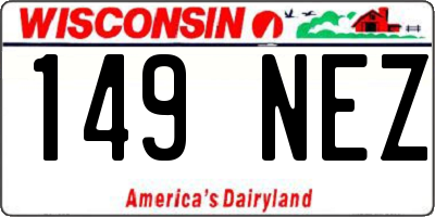 WI license plate 149NEZ