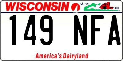 WI license plate 149NFA