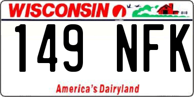 WI license plate 149NFK
