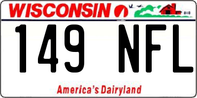 WI license plate 149NFL