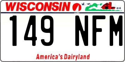 WI license plate 149NFM