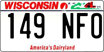 WI license plate 149NFO