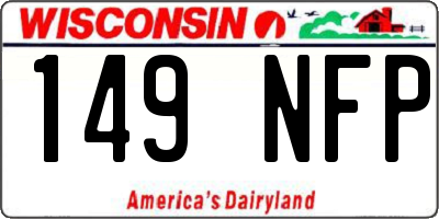 WI license plate 149NFP