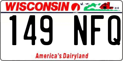 WI license plate 149NFQ