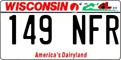 WI license plate 149NFR