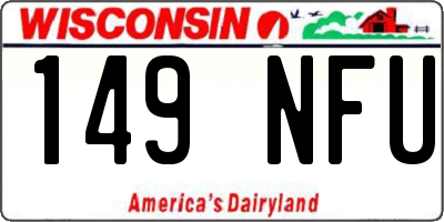 WI license plate 149NFU
