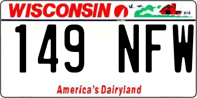 WI license plate 149NFW
