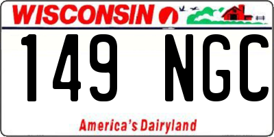 WI license plate 149NGC