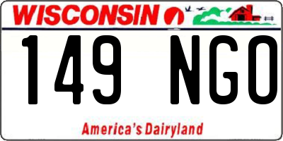 WI license plate 149NGO