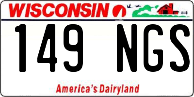 WI license plate 149NGS