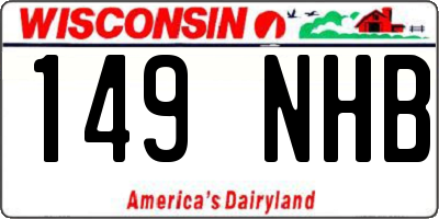 WI license plate 149NHB