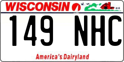 WI license plate 149NHC