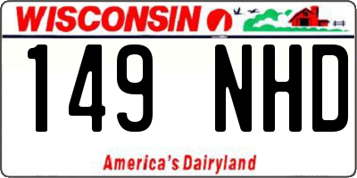 WI license plate 149NHD