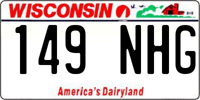 WI license plate 149NHG