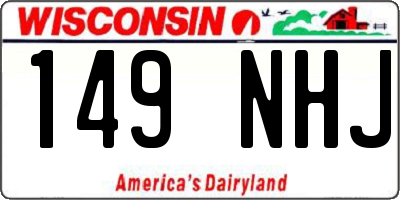 WI license plate 149NHJ