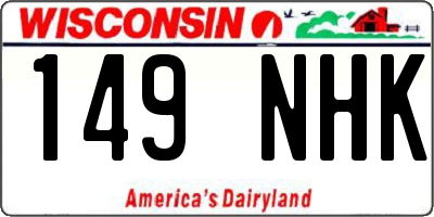 WI license plate 149NHK