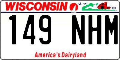 WI license plate 149NHM