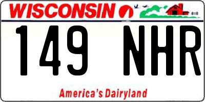 WI license plate 149NHR