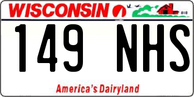 WI license plate 149NHS