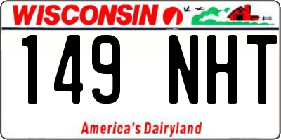 WI license plate 149NHT