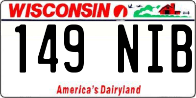 WI license plate 149NIB