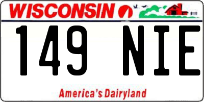 WI license plate 149NIE