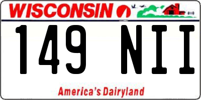 WI license plate 149NII
