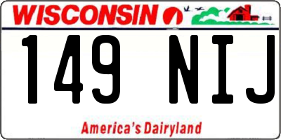 WI license plate 149NIJ